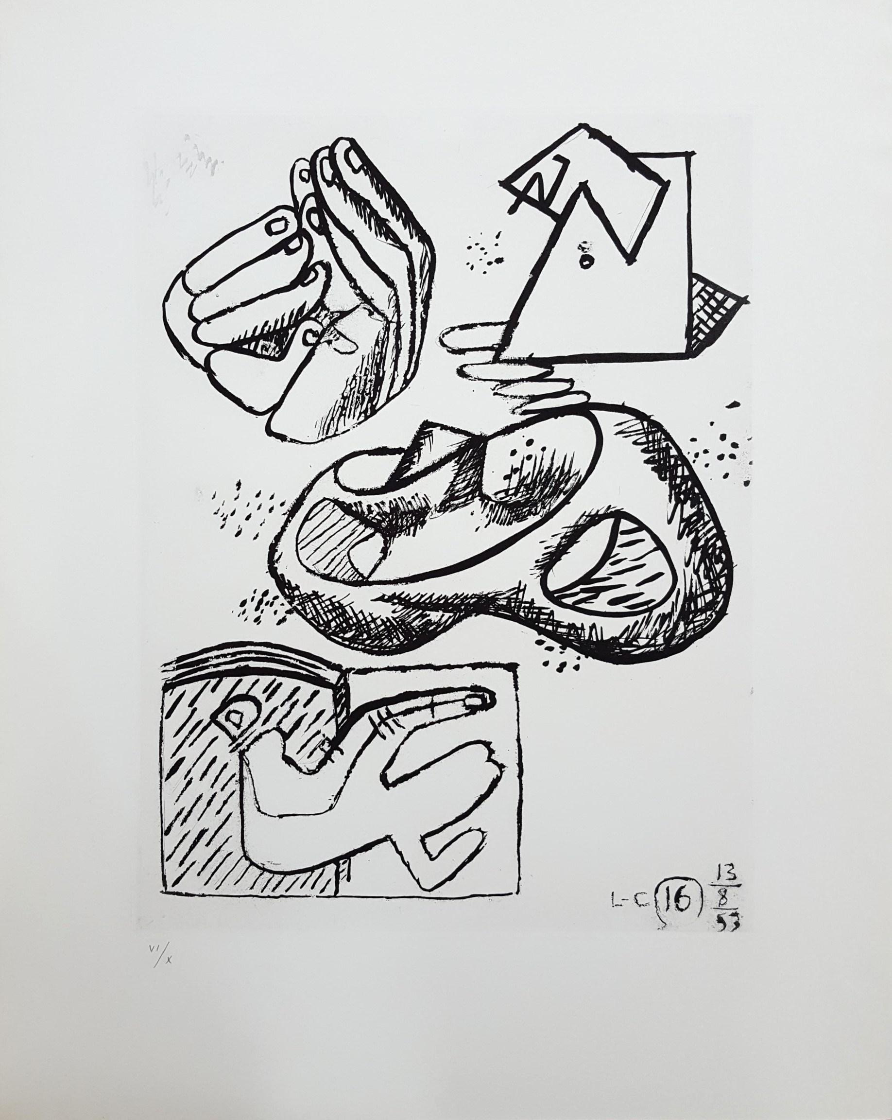 Unité, Planche 16 (Set of 2) /// Surréalisme Art moderne Le Corbusier Abstrait en vente 9