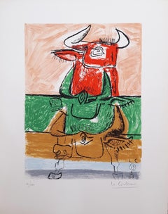 Unité, Planche 19 (Set di 2) /// Surrealismo Arte Moderna Le Corbusier Toro Mucca