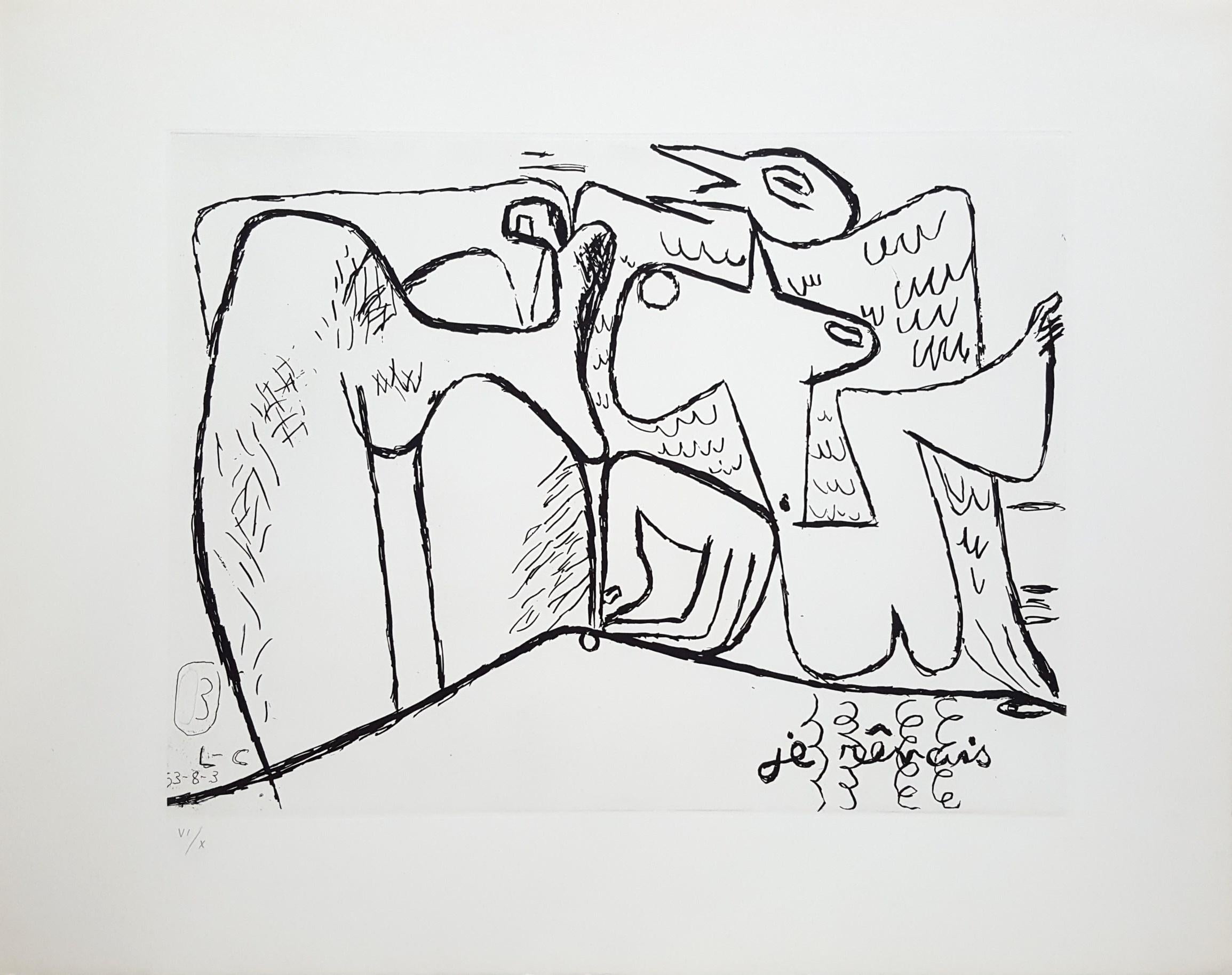 Unité, Planche 3 (Set of 2) /// Surrealism Le Corbusier Etching Modern Aquatint For Sale 9