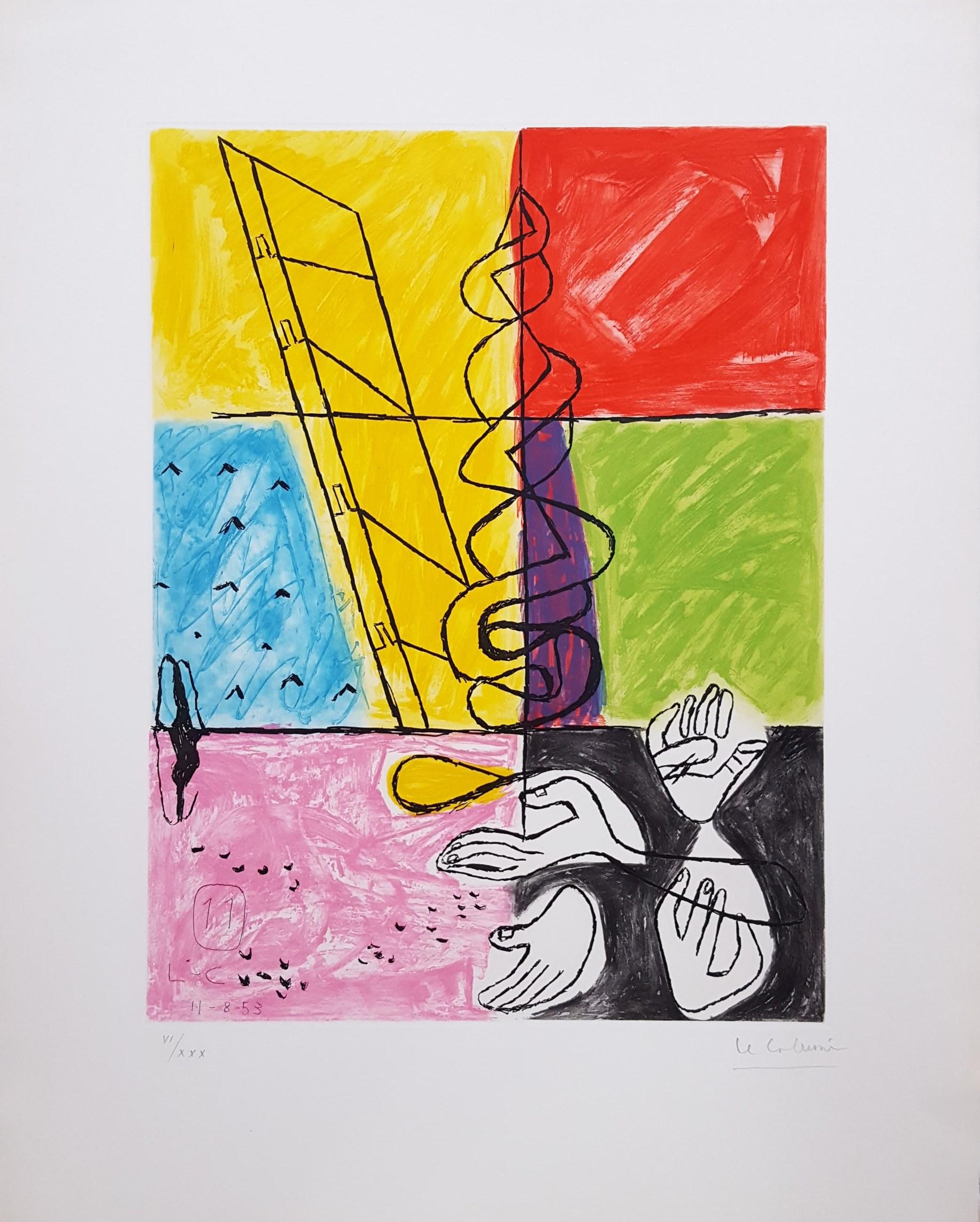 Unité, Planche 8 (Set of 2) /// Surrealism Modern Art Le Corbusier Abstract For Sale 1