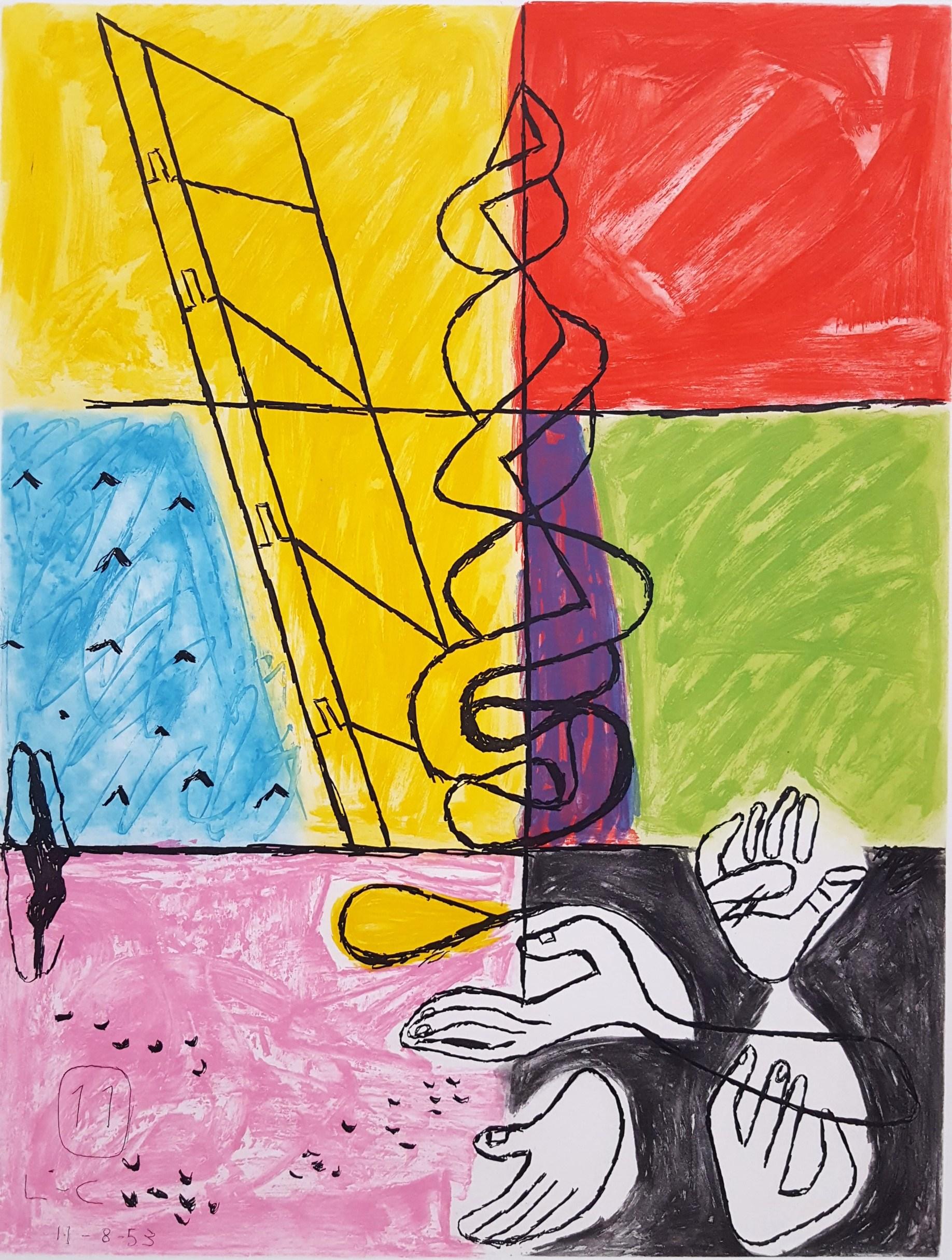 Unité, Planche 8 (Set of 2) /// Surrealism Modern Art Le Corbusier Abstract