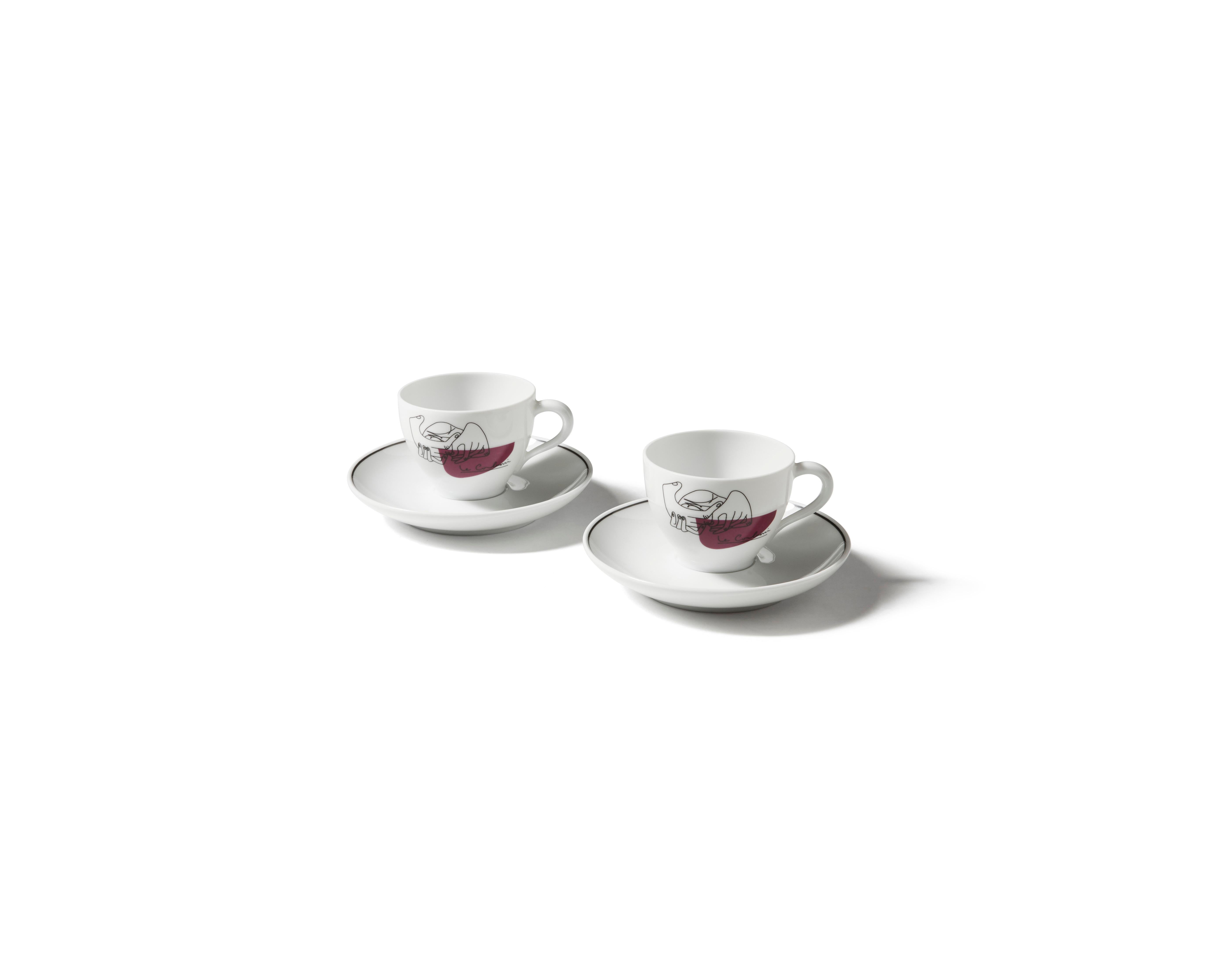 Le Corbusier Service Prunier Juego de dos platos de café para Cassina 

La colección de vajillas de Le Corbusier, creada originalmente para el restaurante Prunier de Londres, fue revisitada por Cassina, gracias a su colaboración con Richard Ginori;