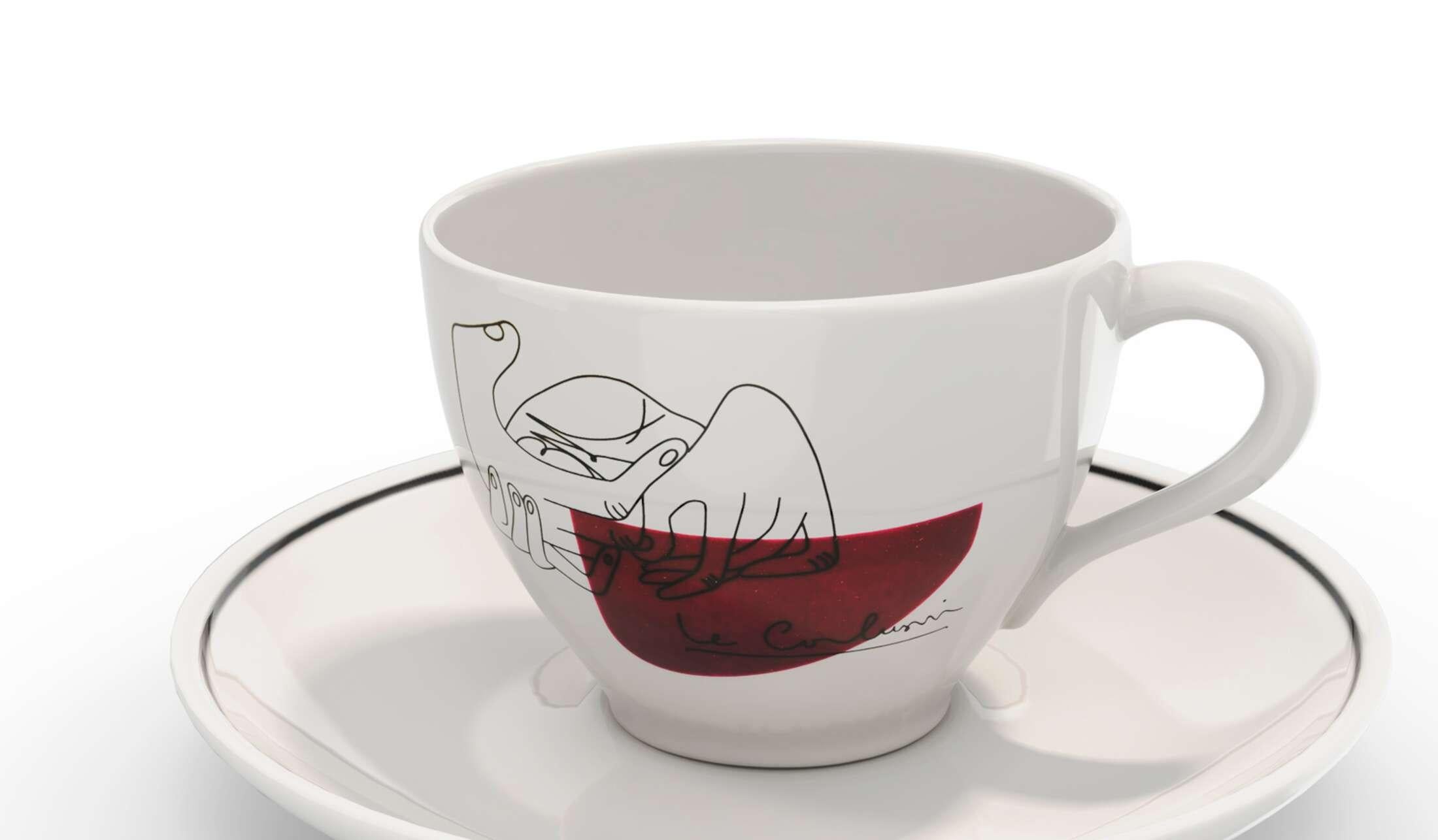 Le Corbusier Service Prunier Juego de dos platos de café para Cassina Moderno de mediados de siglo en venta