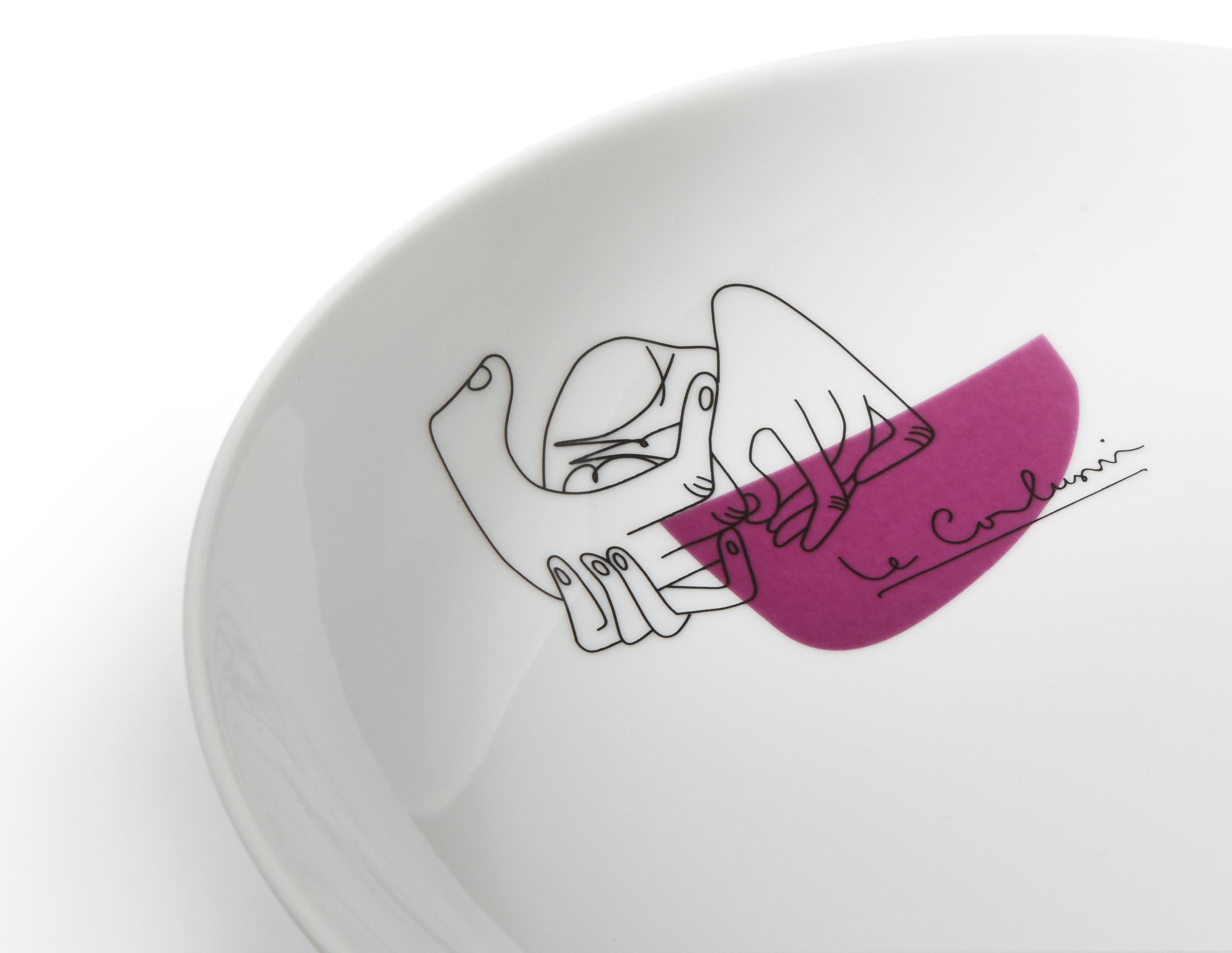 Le Corbusier Service Prunier Juego de dos platos de café para Cassina en Nuevo estado para la venta en Barcelona, Barcelona