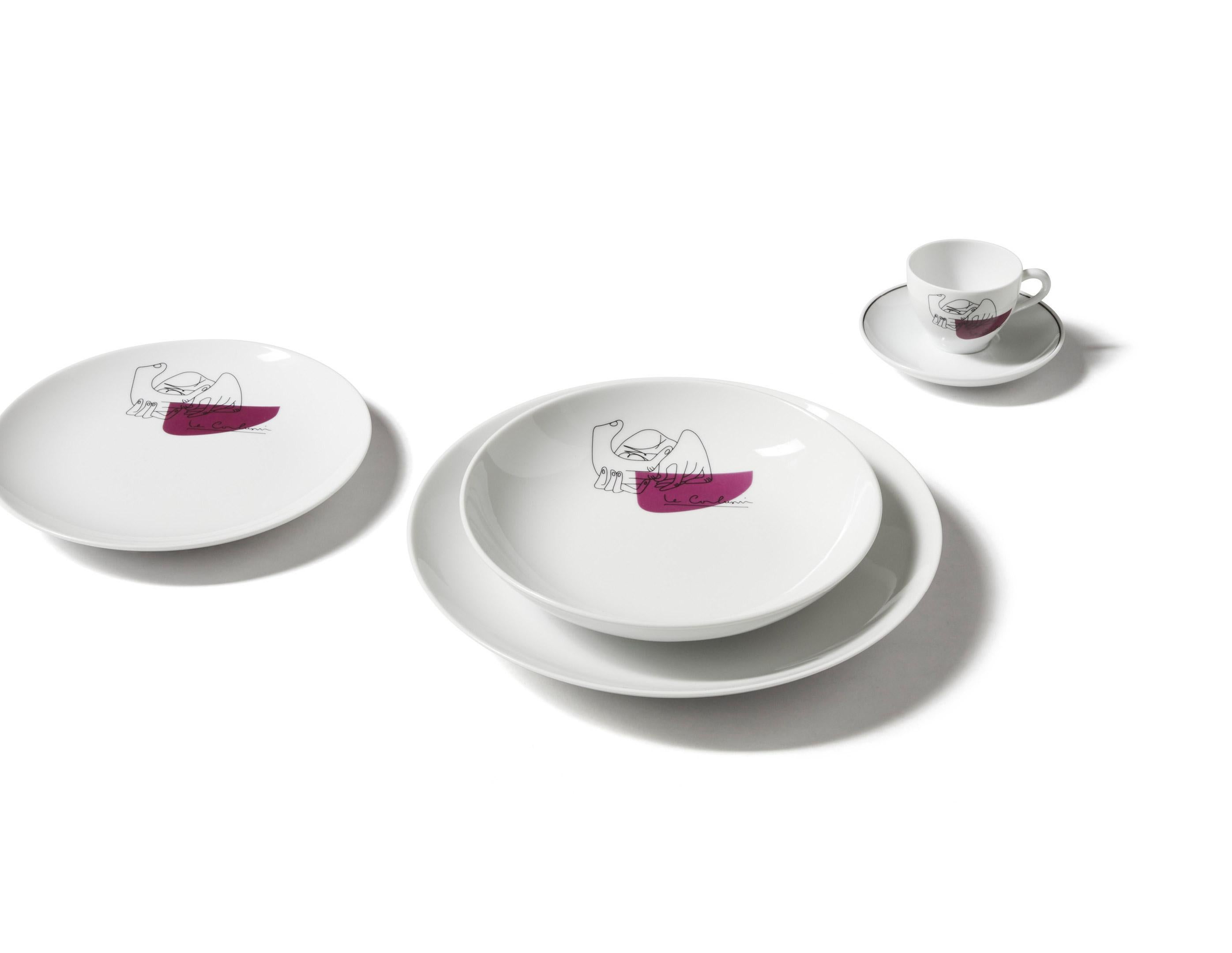 Le Corbusier Service Prunier Juego de dos platos de café para Cassina en venta 2