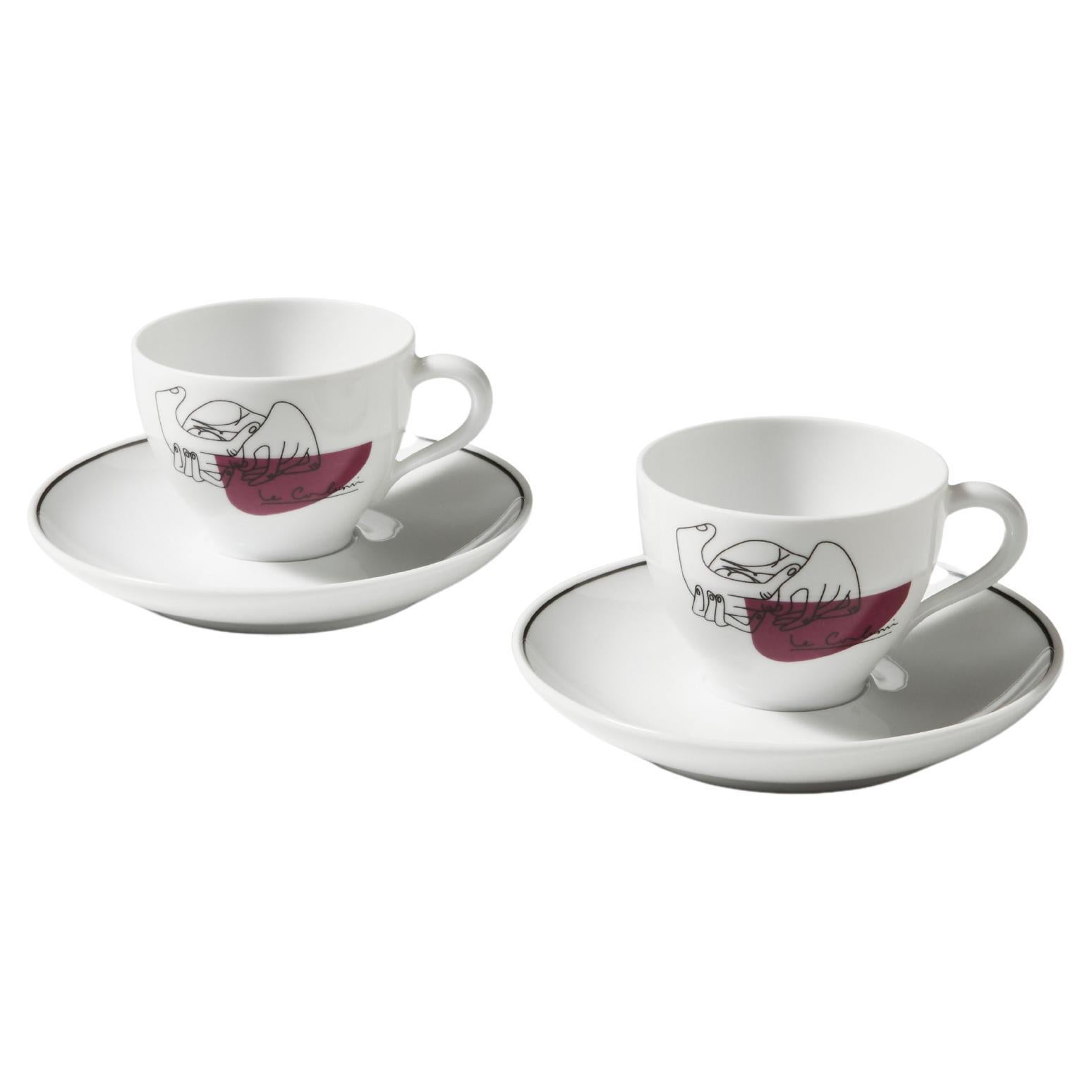 Le Corbusier Service Prunier Juego de dos platos de café para Cassina en venta