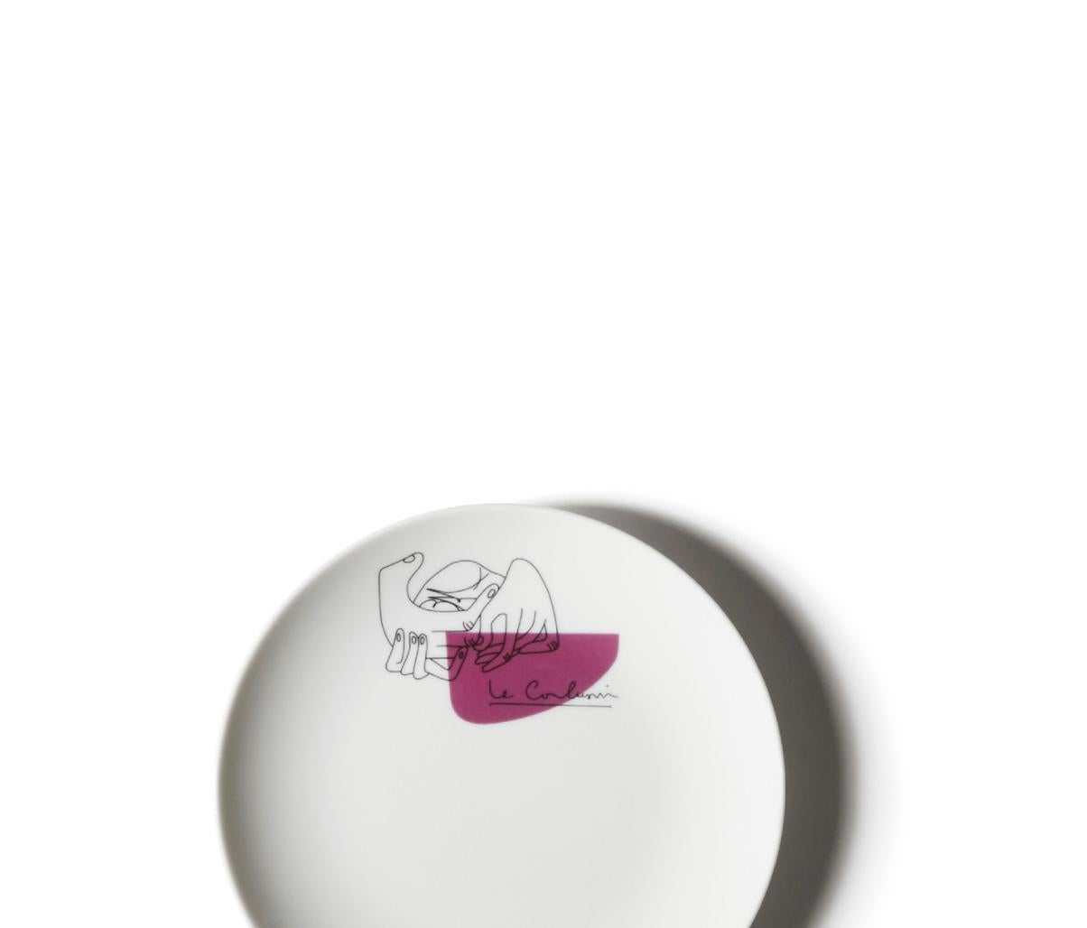 Mid-Century Modern Le Corbusier Service Prunier Set of Two Dessert Plates For Cassina For Sale