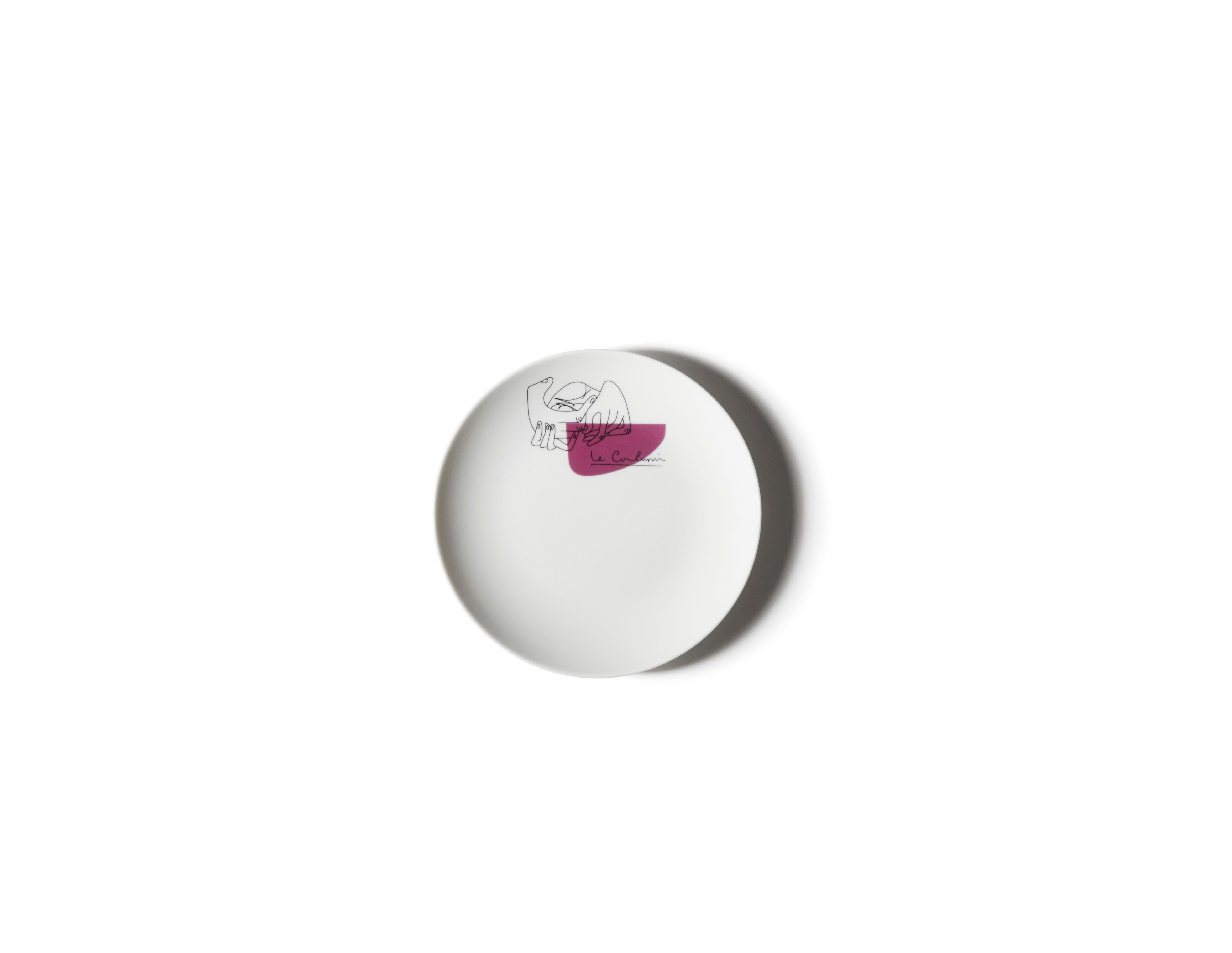 Italian Le Corbusier Service Prunier Set of Two Dessert Plates For Cassina For Sale
