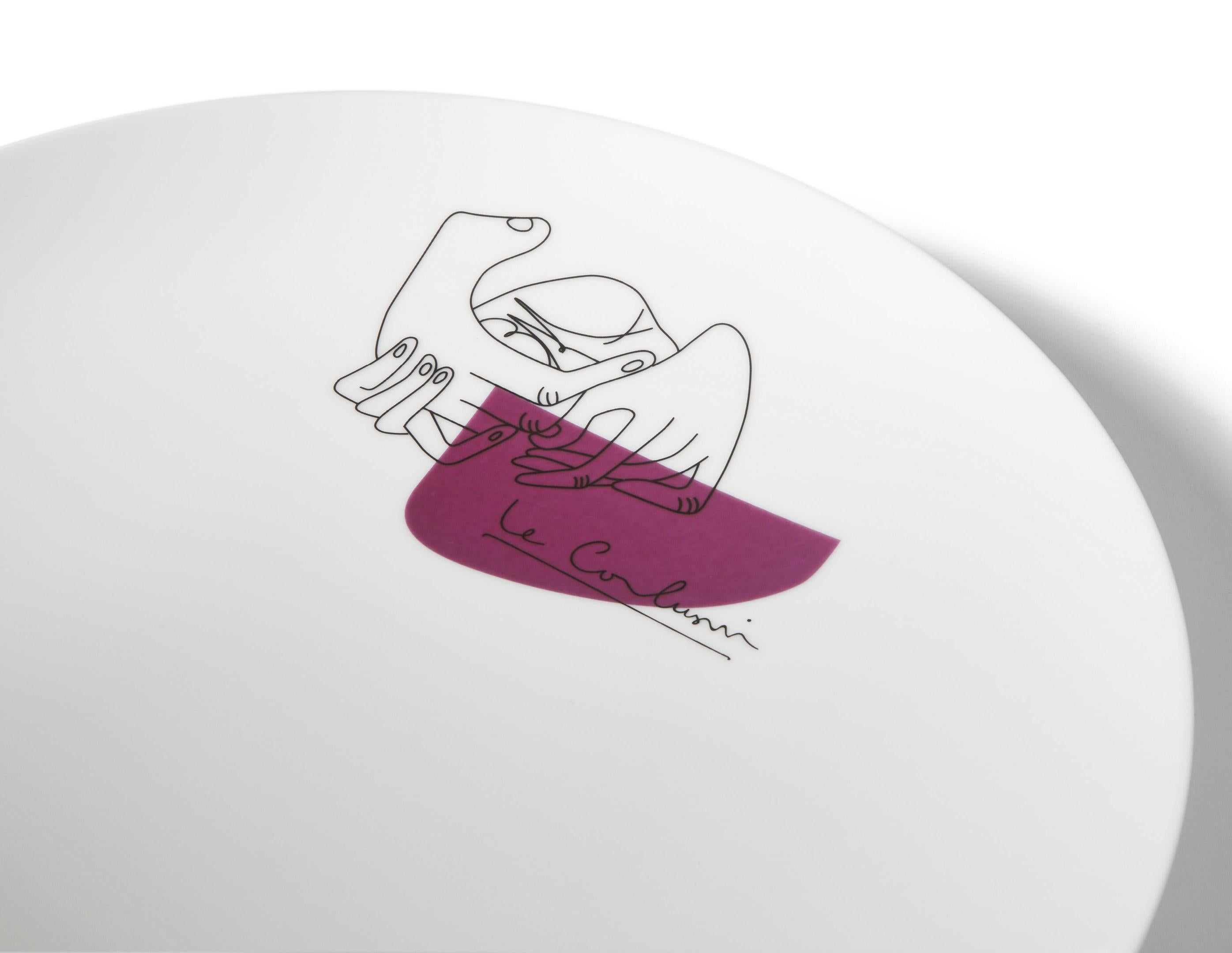 Servicio Le Corbusier Prunier Juego de dos platos de cena para Cassina Moderno de mediados de siglo en venta
