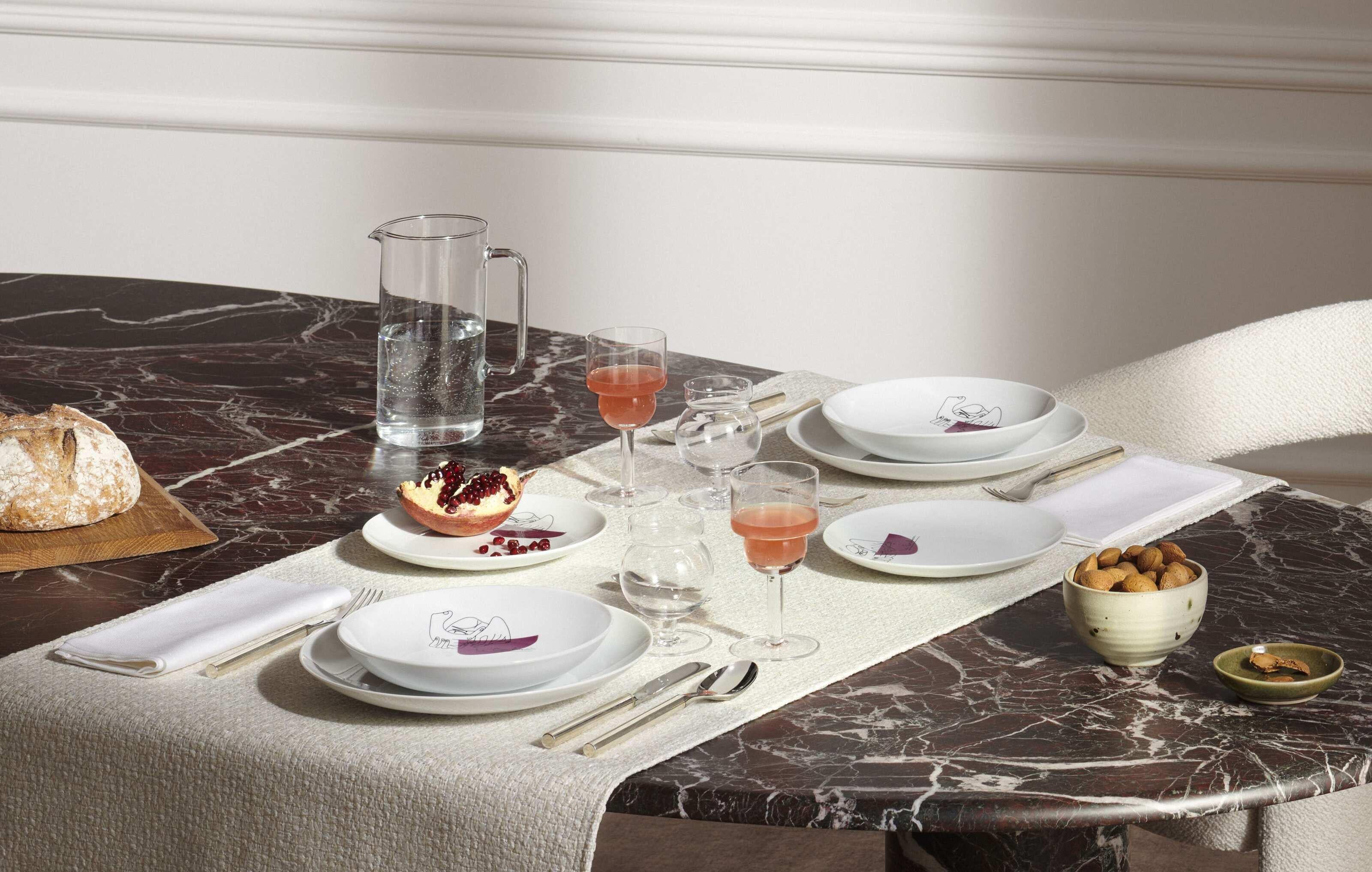 Servicio Le Corbusier Prunier Juego de dos platos de cena para Cassina en venta 1