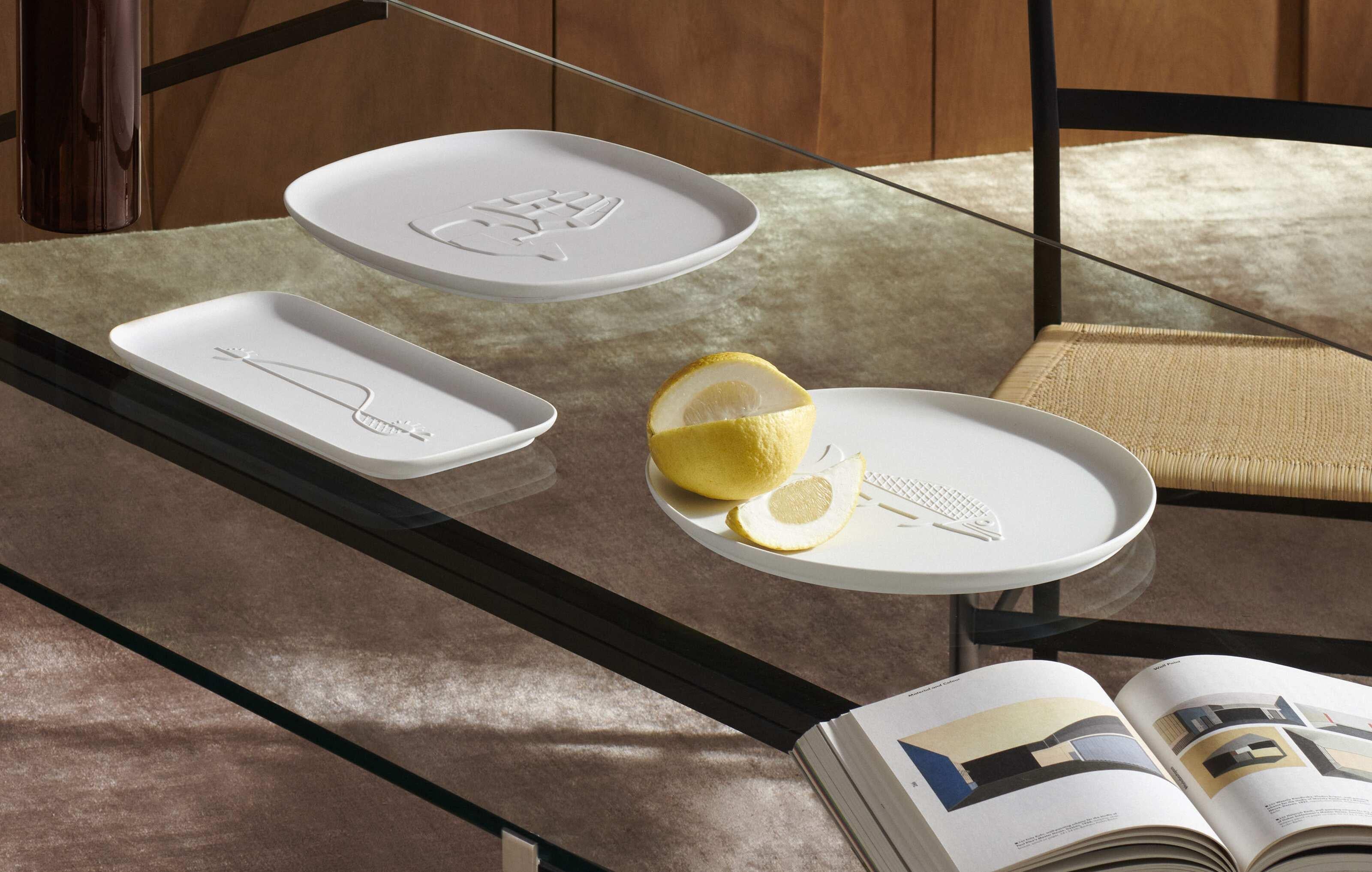 Le Corbusier Set of Three Collection Chandigarh Tray For Cassina For Sale 8