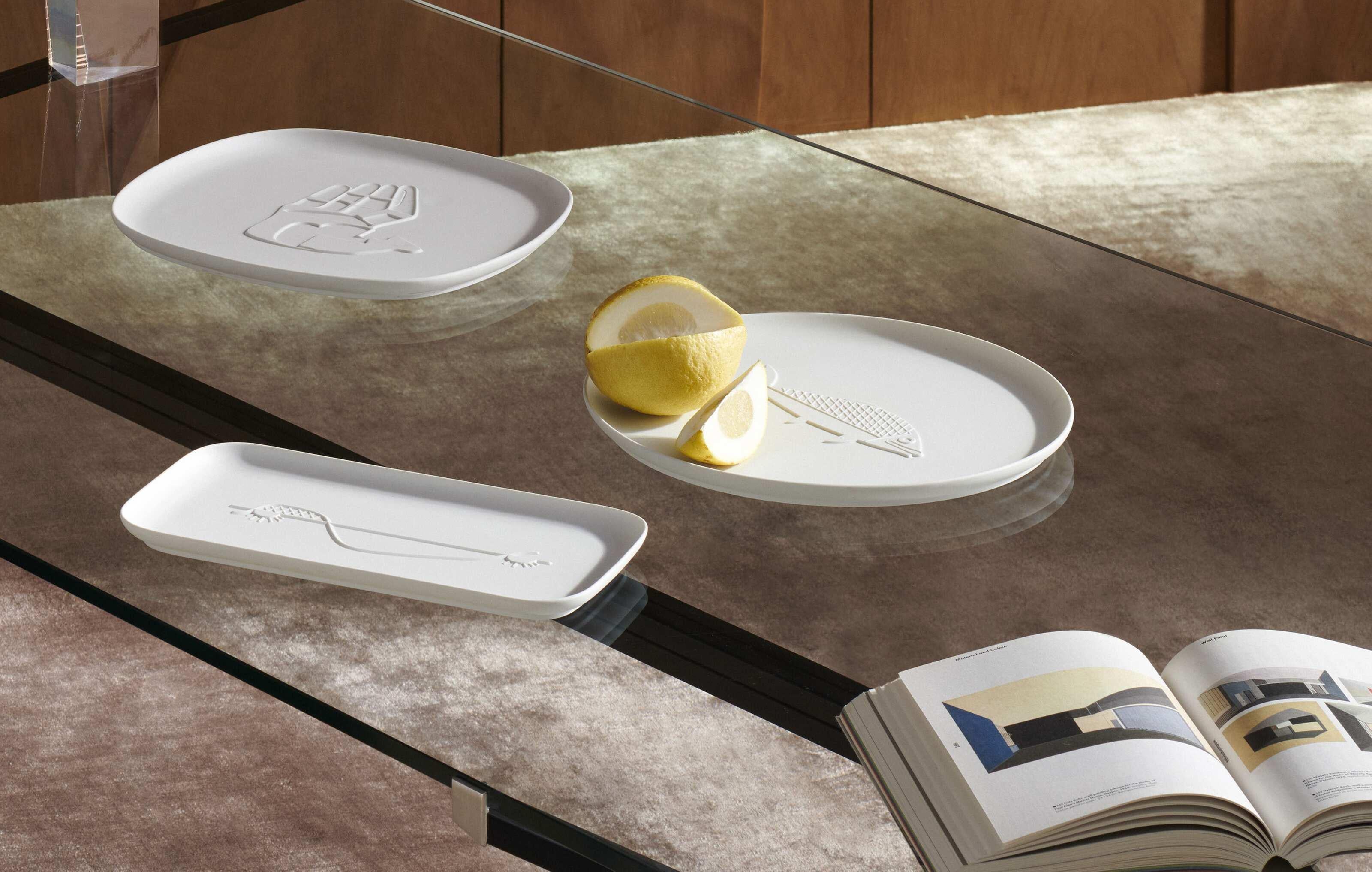 Le Corbusier Set of Three Collection Chandigarh Tray For Cassina For Sale 9