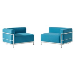 Le Corbusier Set of Two 3 Faueuil Grand Confort, Méridienne Outdoor Armchair
