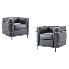 Le Corbusier Set Of Two Fauteuil Grand Confort, Petit Modèle Armchair