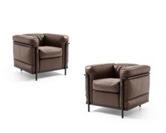 Le Corbusier Set Of Two Fauteuil Grand Confort, Petit Modèle Armchairs