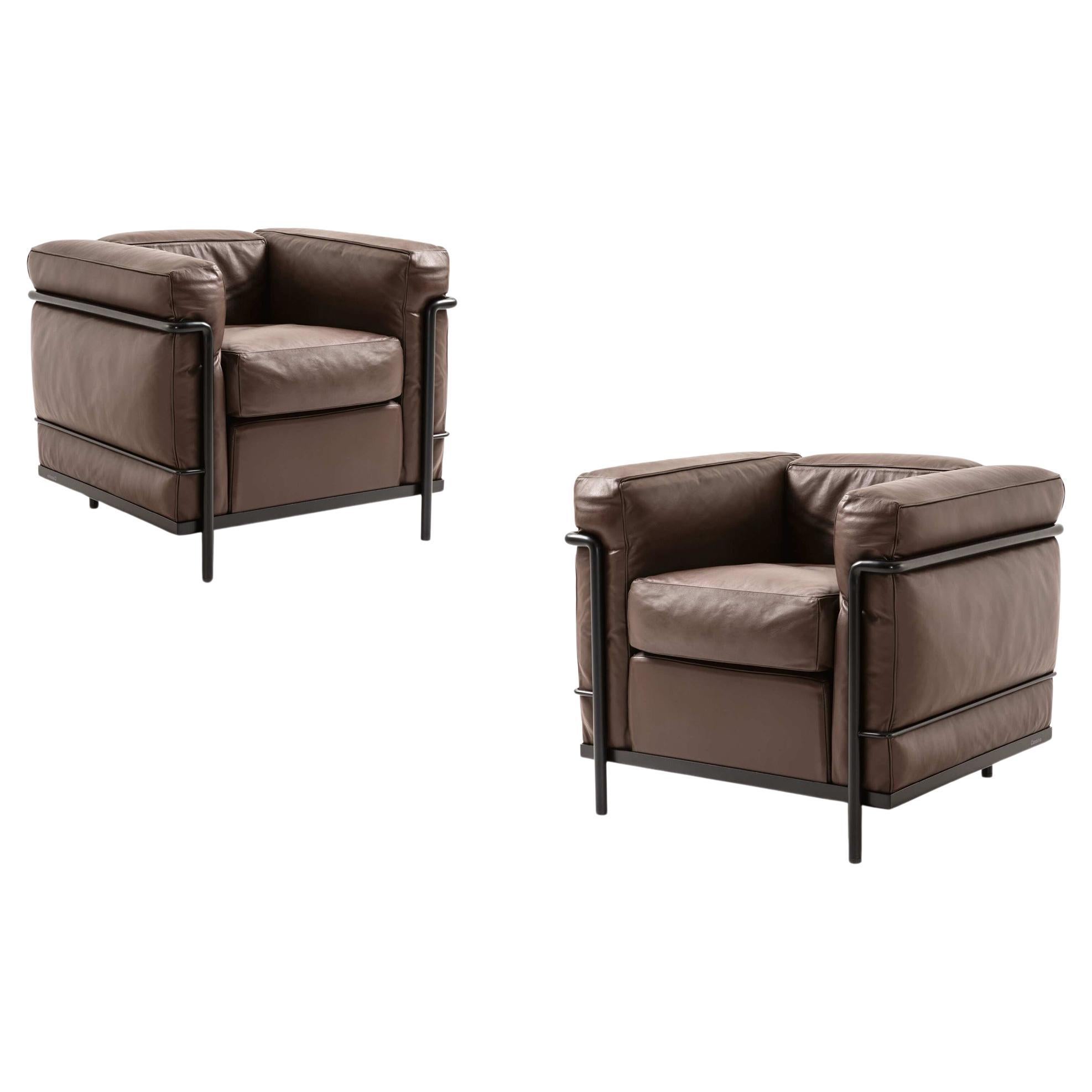 Le Corbusier Set di due poltrone Fauteuil Grand Confort, Petit Modèle in vendita