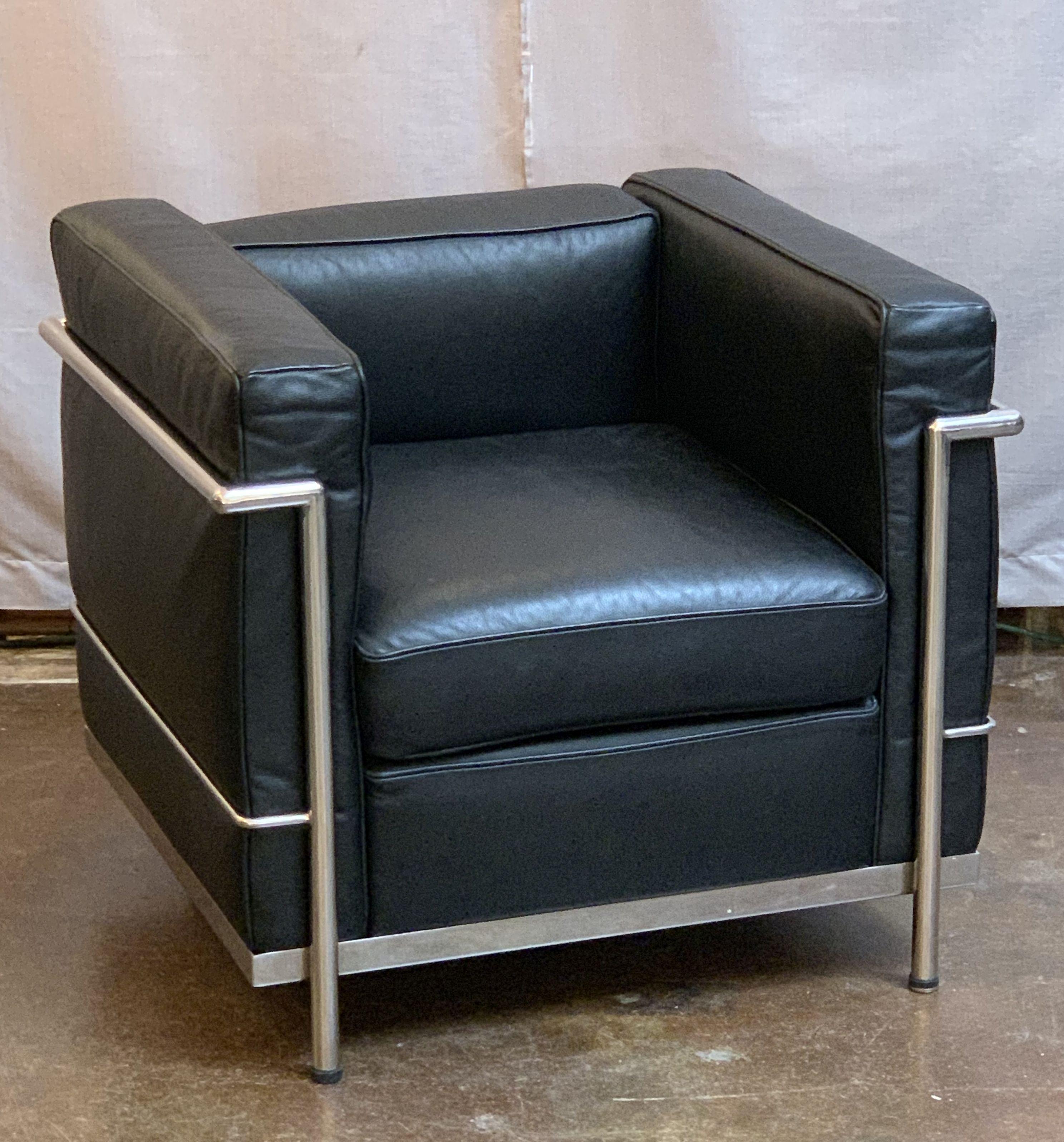 black leather chrome chair