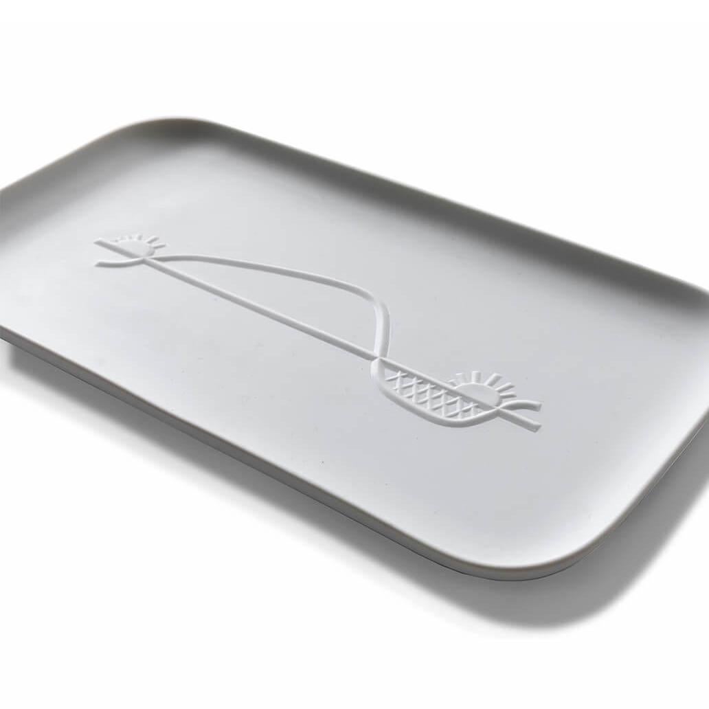 Italian Le Corbusier Unglazed Porcelain Tray by Cassina For Sale