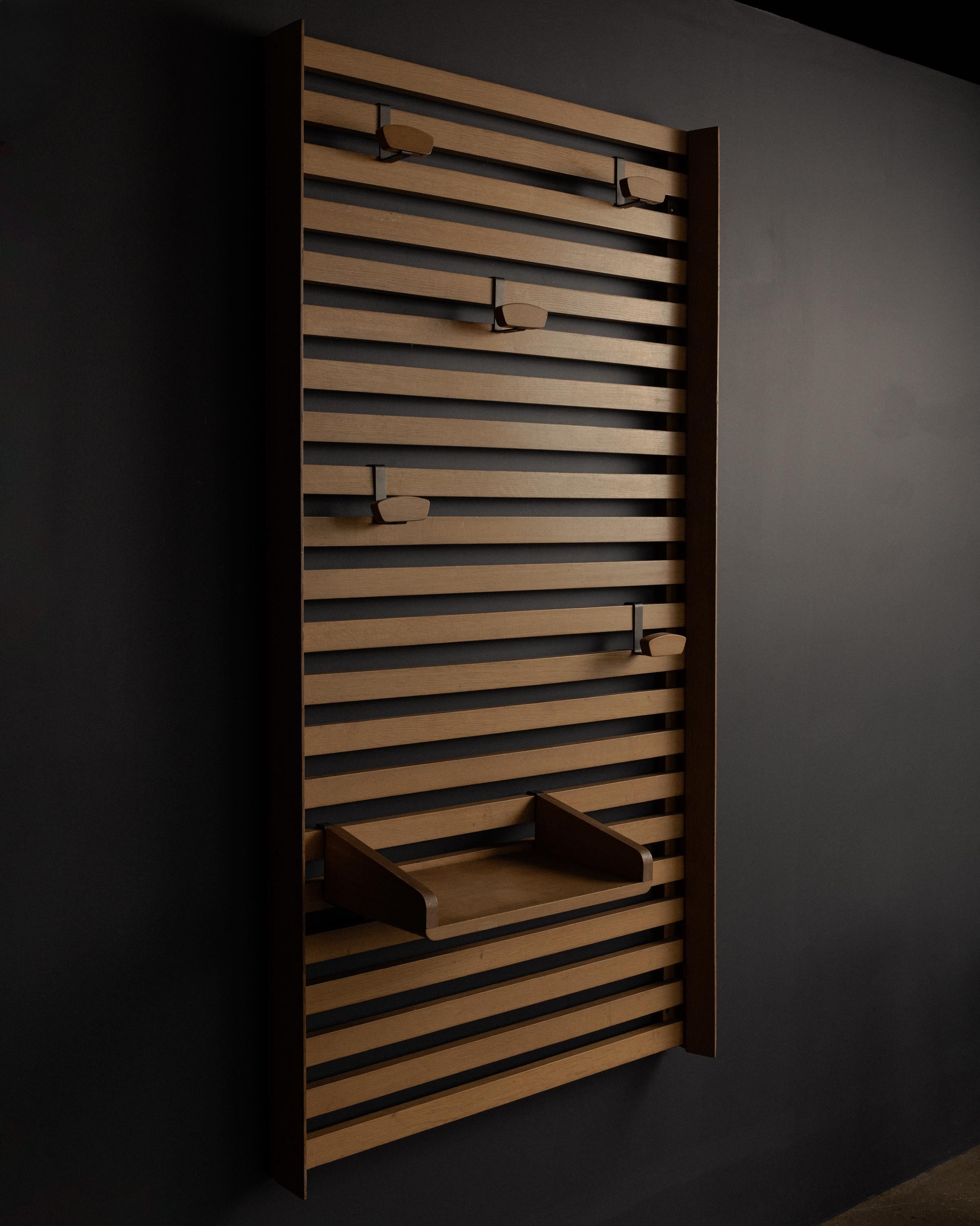 French Le Corbusier Wall-Mounted Coat Rack with Shelf, Unité d'Habitation, 1950s For Sale