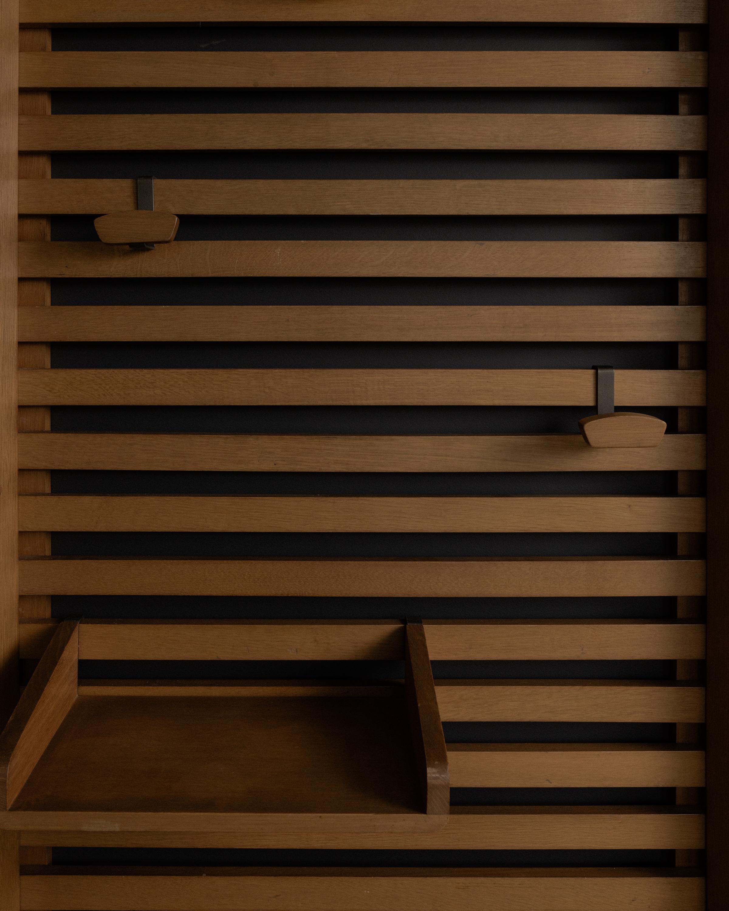 Le Corbusier Wall-Mounted Coat Rack with Shelf, Unité d'Habitation, 1950s In Good Condition For Sale In Los Angeles, CA