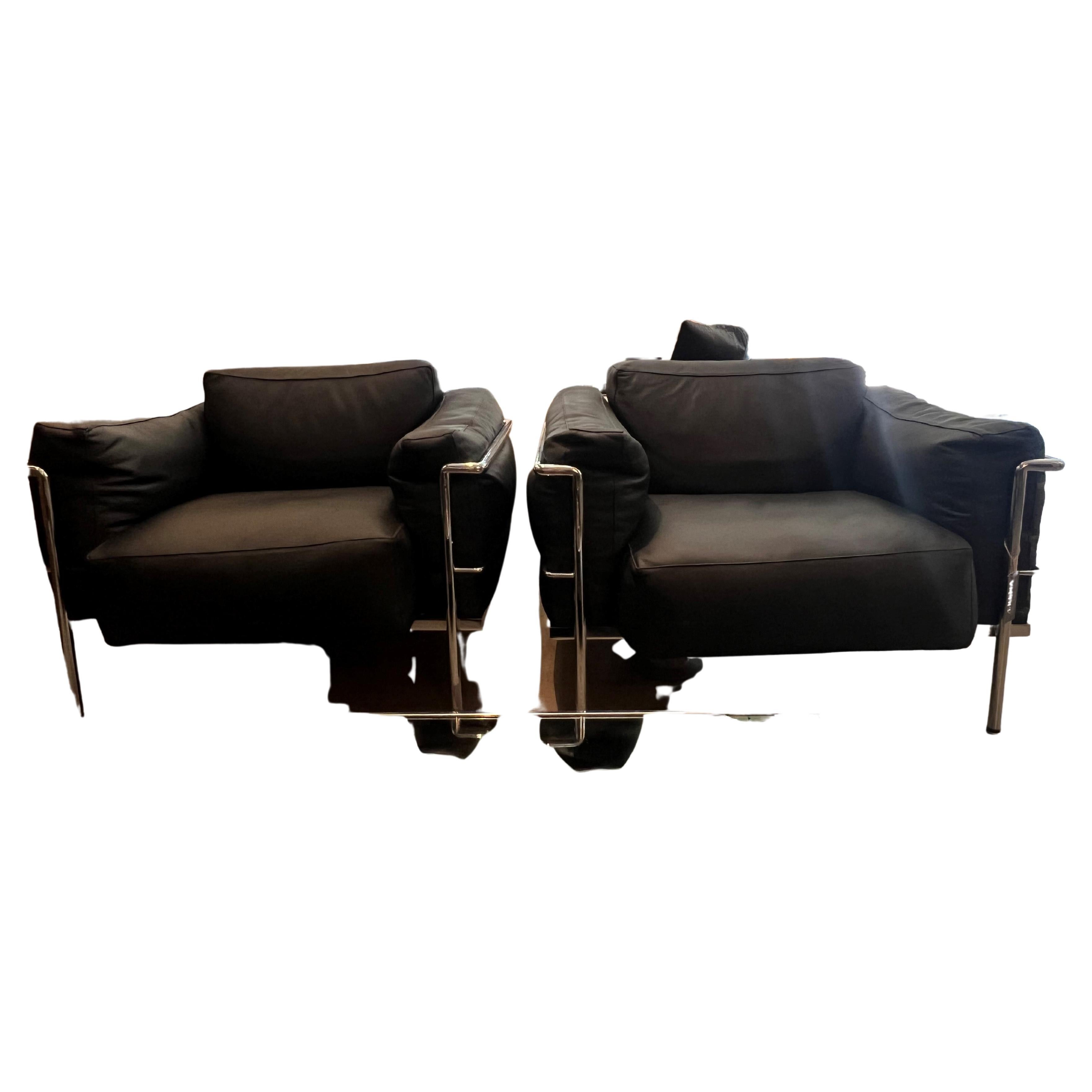 Le Corbusier, Wide Lounge Chairs For Sale