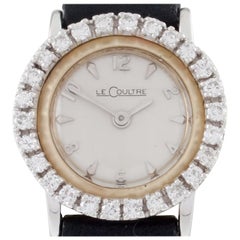 Le Coultre 14 Karat Gold Women's Hand-Winding Dress Watch with Diamond Bezel