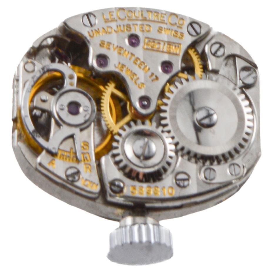 Le Coultre 14Kt Solid Gold Art Deco Watch circa 1950's Full Length For Sale 15