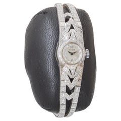 Le Coultre 14Kt Solid Gold Art Deco Watch circa 1950's Full Length