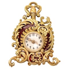 LE COULTRE 1890 Orologio barocco in miniatura con ciondolo in oro 18Kt e smalto guilloché