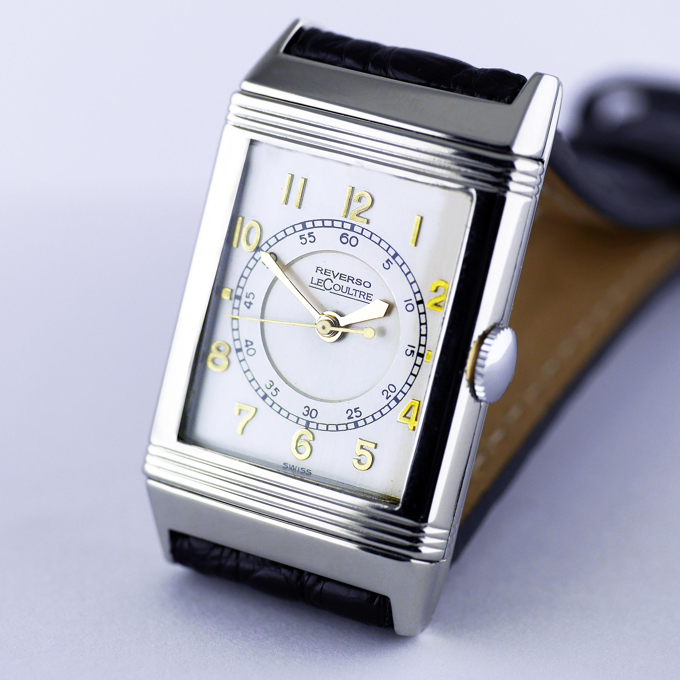 Le Coultre Reverso, Art Deco, Stainless Steel Wristwatch, circa 1934 For Sale 3