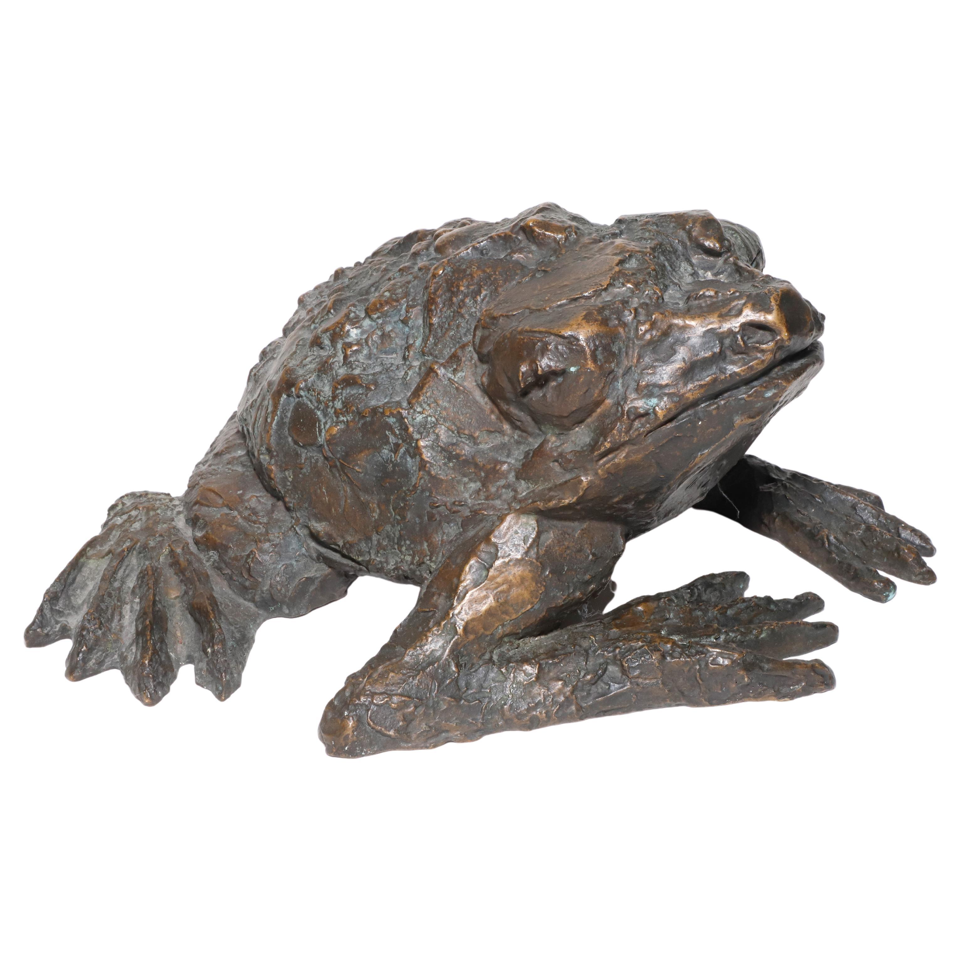 "Le Crapaud" Bronze Sculpture by Henri George Adam, Signed For Sale