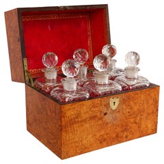 Le Creusot crystal liquor set - 6 bottles in box - 19th century - circa 1815