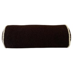 Le Cylindre Piped Wool Bouclé Bolster Cushion, Chocolate/Egg White