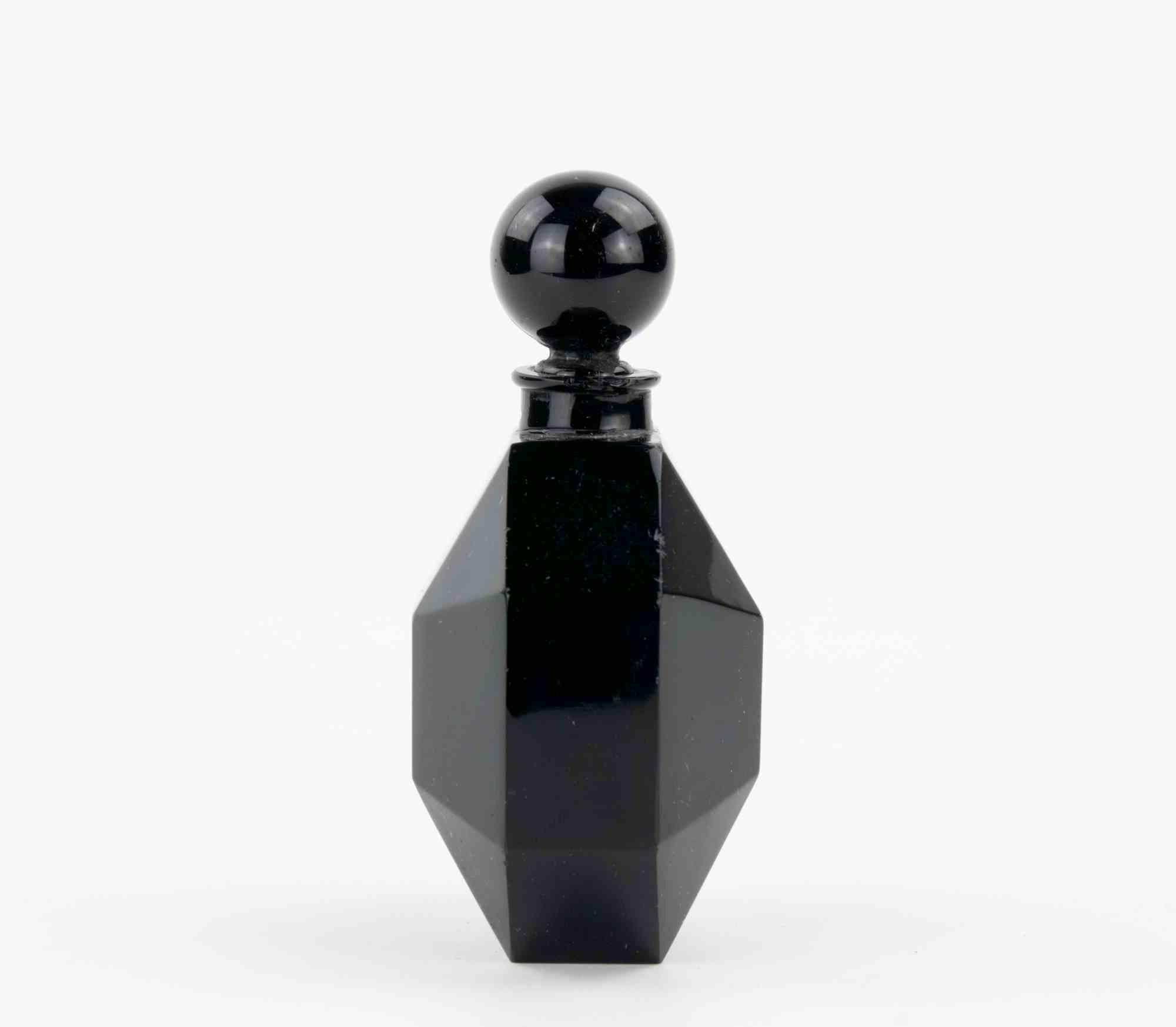 Italian Le Dandy D'Orsay Black Baccarat Glass Perfume Bottle, 1920s For Sale