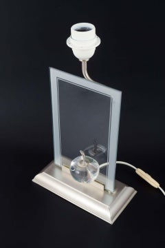 Le Dauphin, France. Table lamp with sculptural glass apple. 1980s