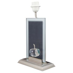Le Dauphin, France. Table lamp with sculptural glass apple. 1980s