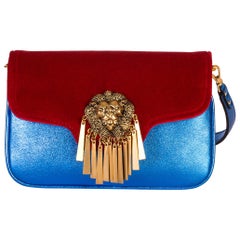Le Deff mini blue red wonder woman cross body clutch bag 