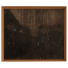 „Le Défilé“, Öl auf Holztafel von Hervé Thibault, Frankreich, um die 1980er Jahre