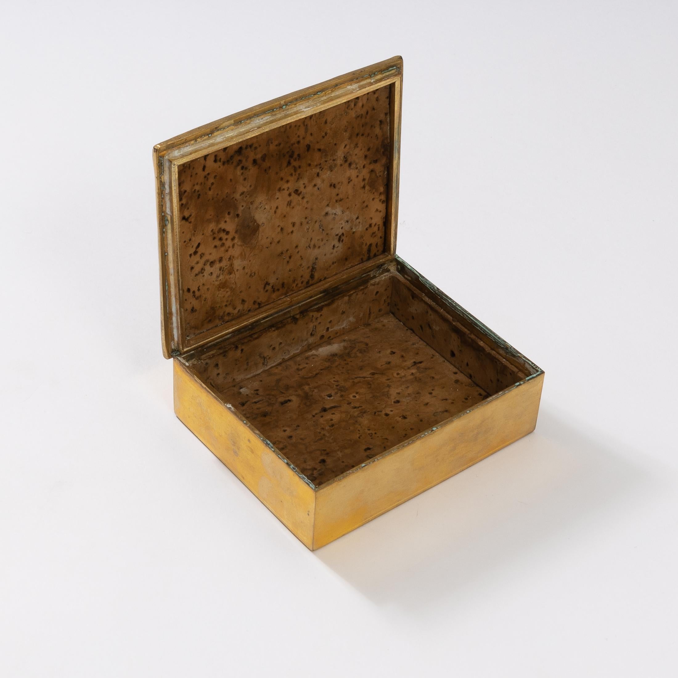 Mid-Century Modern Le défricheur de forêts vierges by Line Vautrin, Gilded Bronze Box, France
