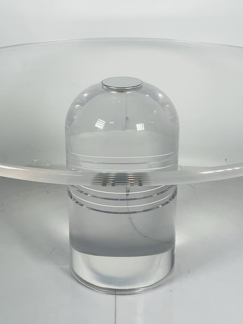 Esstisch „Le Dome“ aus Lucite und Edelstahl von Charles Hollis Jones, USA 197 im Angebot 2