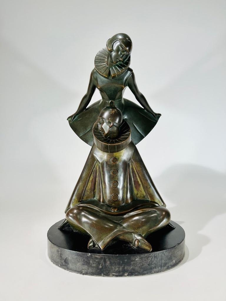 Incroyable bronze Art Déco signé Le Faguays d'après l'original de 1930 représentant 