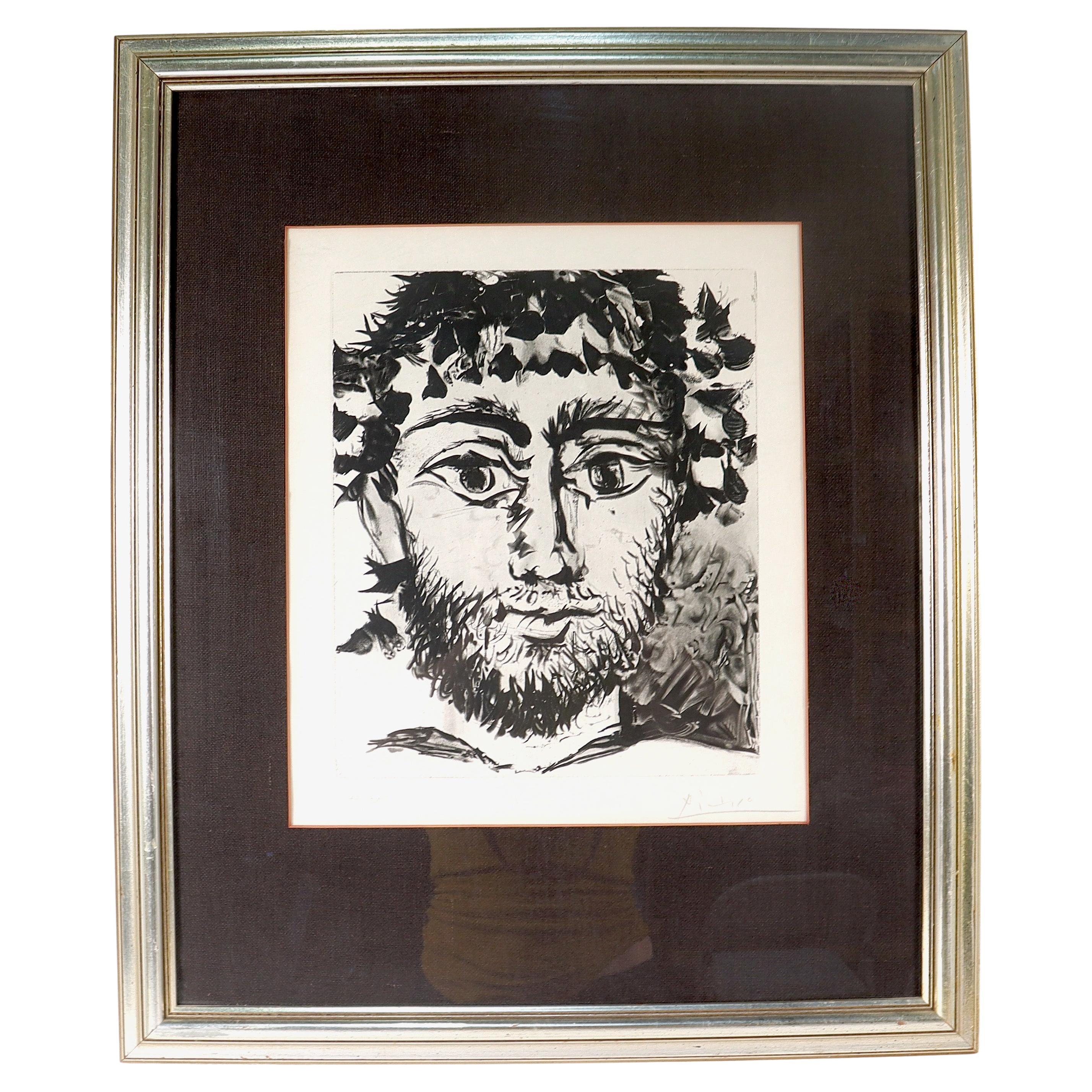 'Le Faune' 'Head of a Faun' Etching & Aquatint by Pablo Picasso, 1958  For Sale