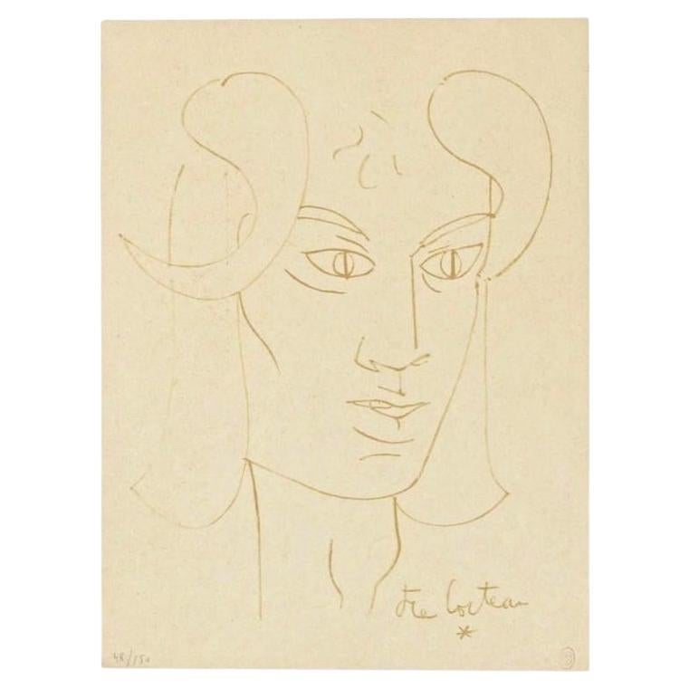 "Le Faune Rêveur" Lithography, Jean Cocteau, 1950 For Sale