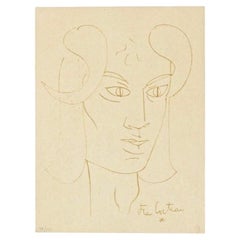 "Le Faune Rêveur" Lithographie, Jean Cocteau, 1950