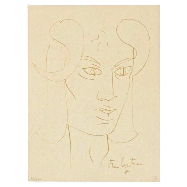 "Le Faune Rêveur" Litografía, Jean Cocteau, 1950