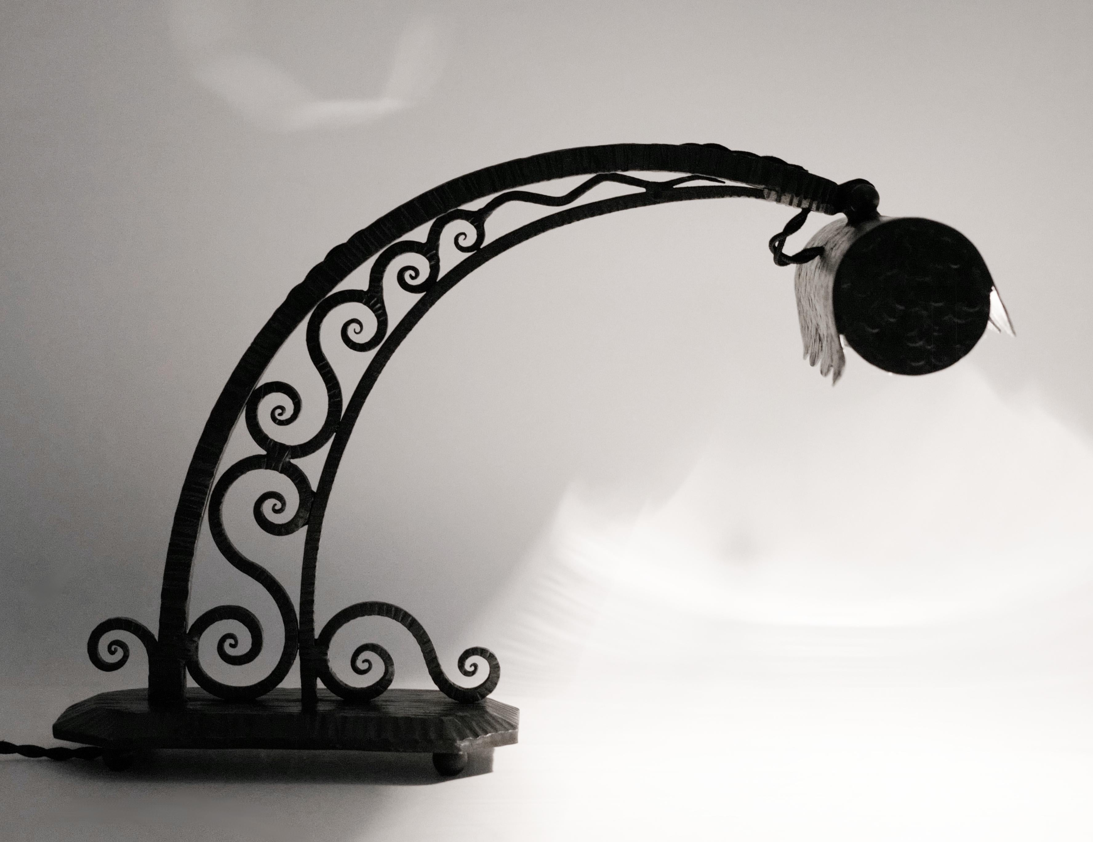 Le Fer Forge French Art Deco Piano / Desk / Table Lamp, 1920s For Sale ...