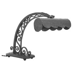 Le Fer Forge Raro Pianoforte / Scrivania / Lampada da tavolo Art Déco, 1920