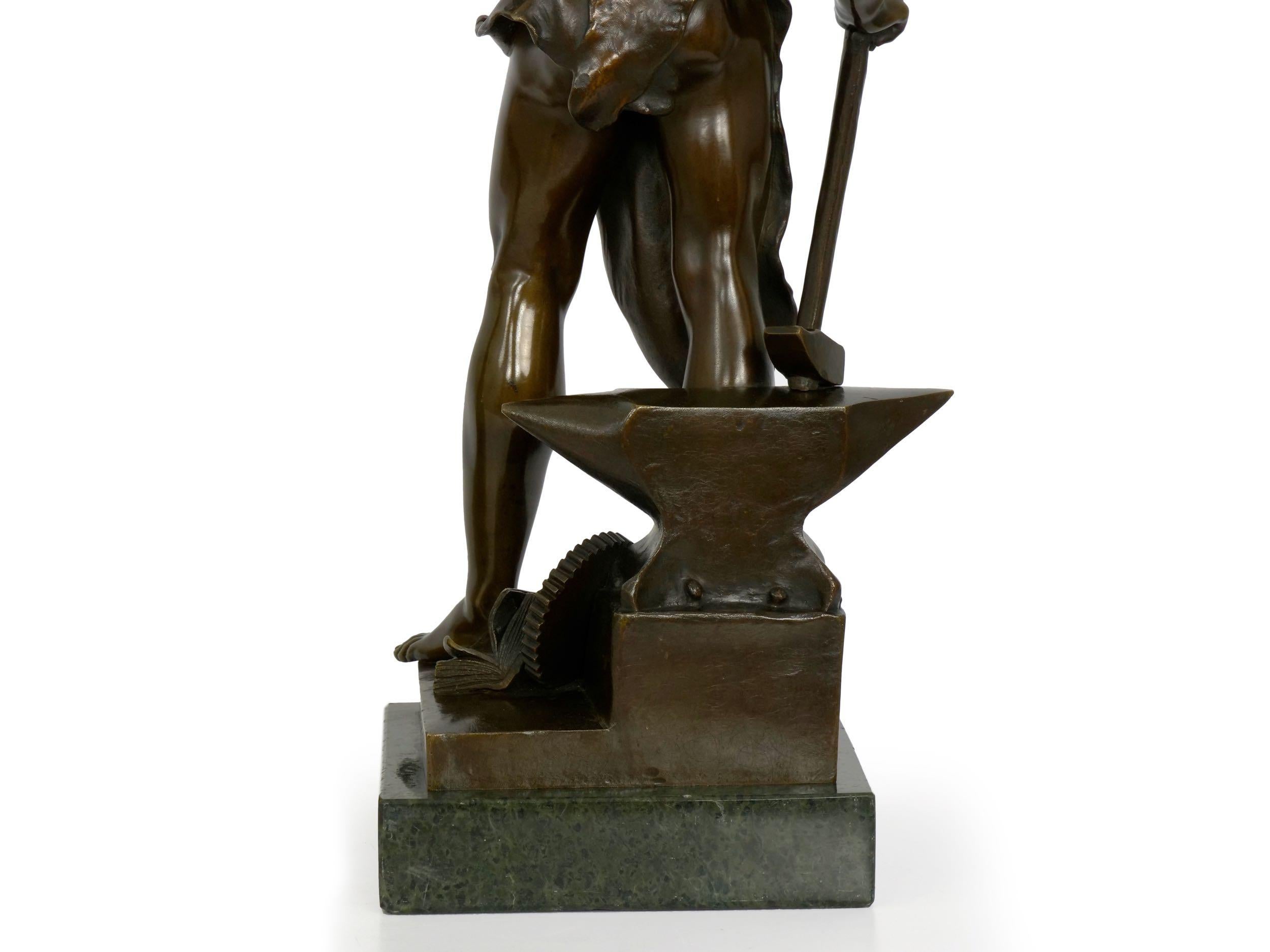 “Le Forgeron” French Bronze Sculpture of Blacksmith by Jean-Baptiste Germain 10