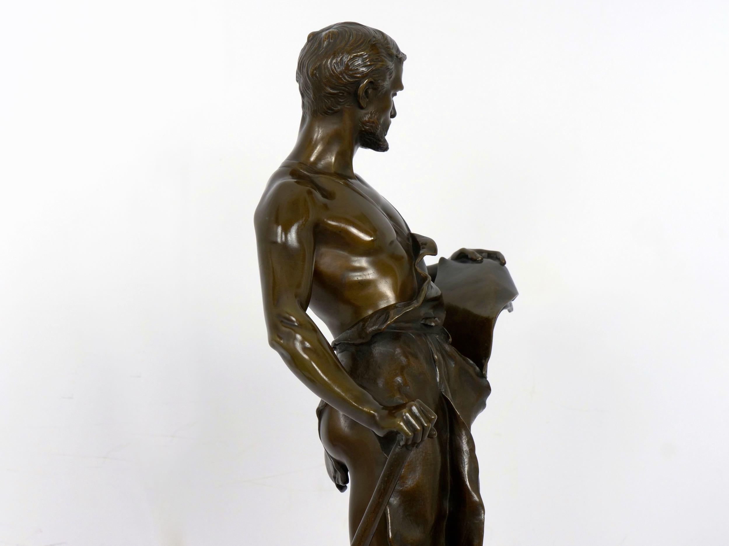 “Le Forgeron” French Bronze Sculpture of Blacksmith by Jean-Baptiste Germain 11