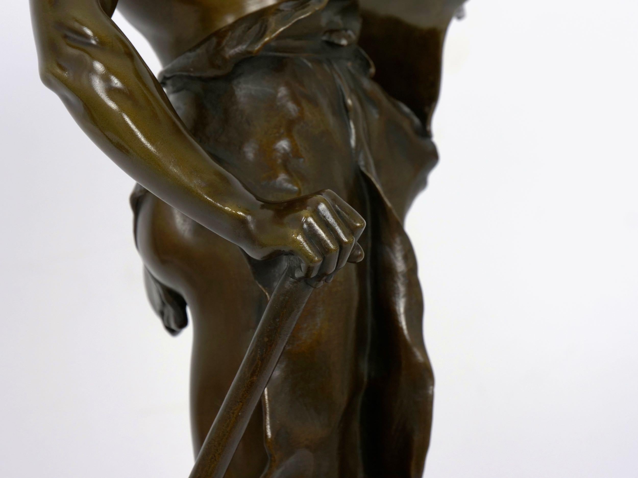 Sculpture française en bronze de forgeron représentant un forgeron par Jean-Baptiste Germain 14